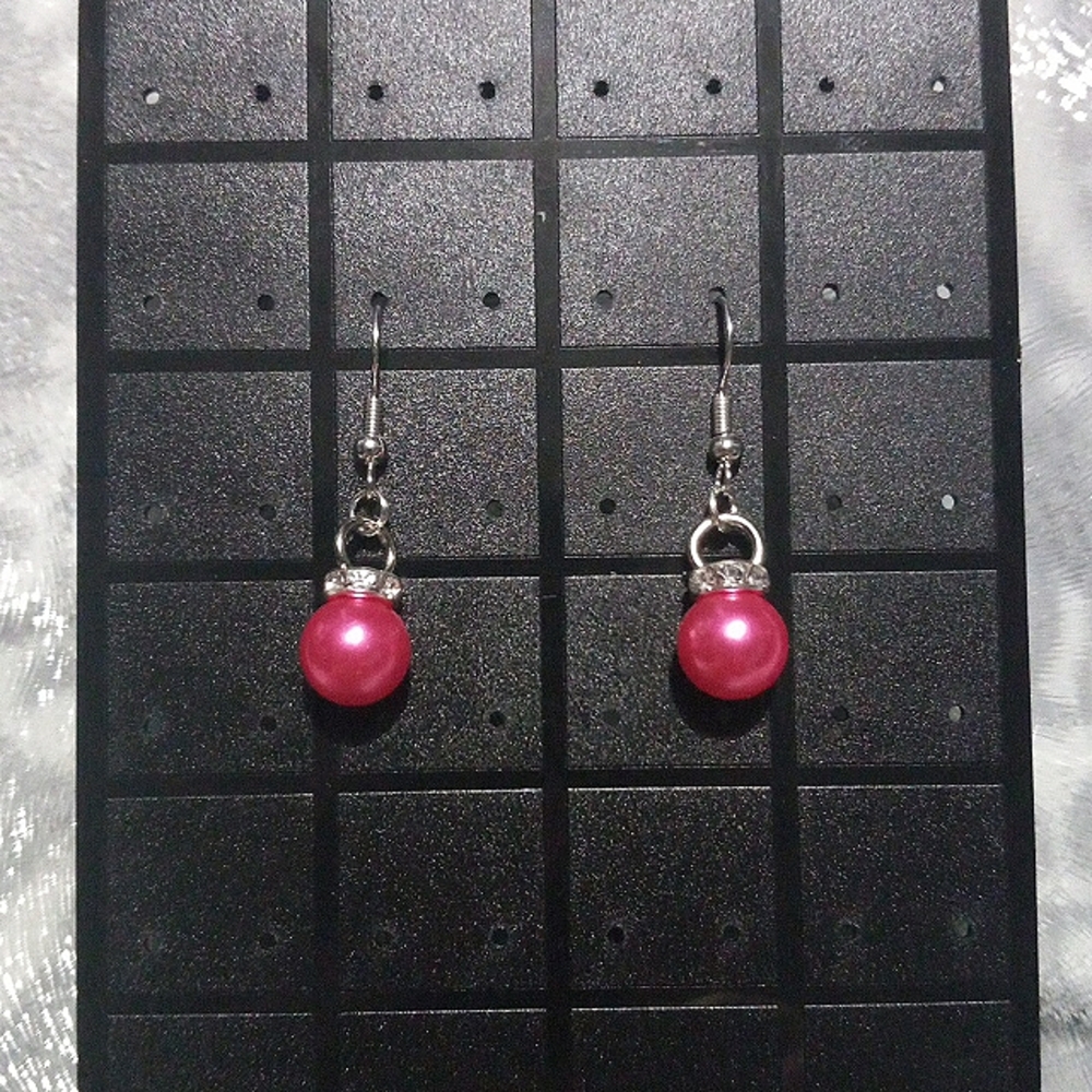 Pink Christmas Ornament Earrings!!